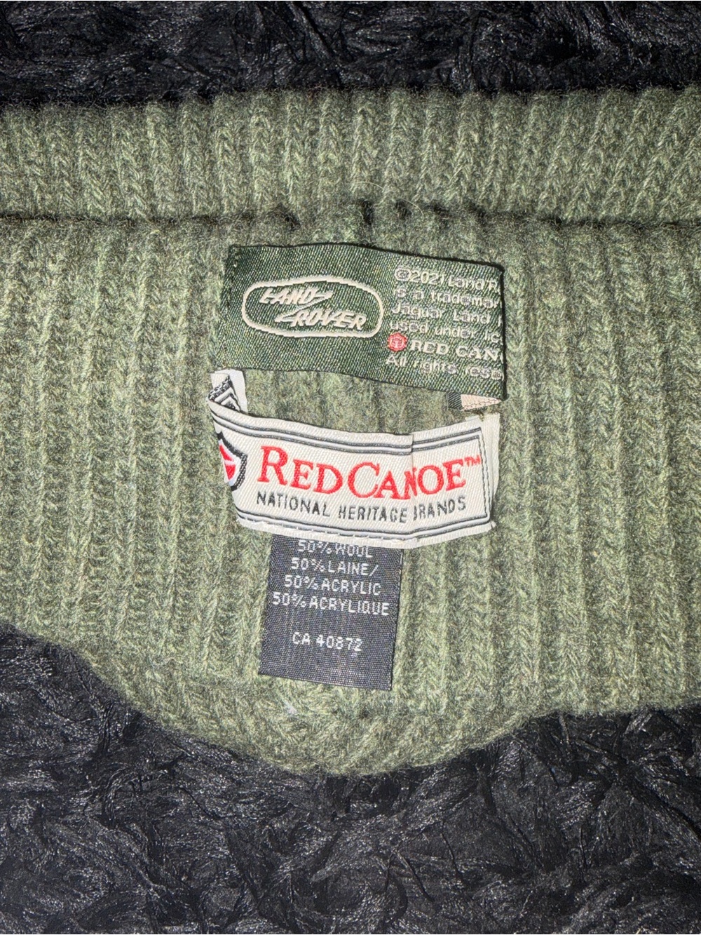 Land Rover Men's Olive Ribbed Beanie with Branded Patch - Picture 4 of 4